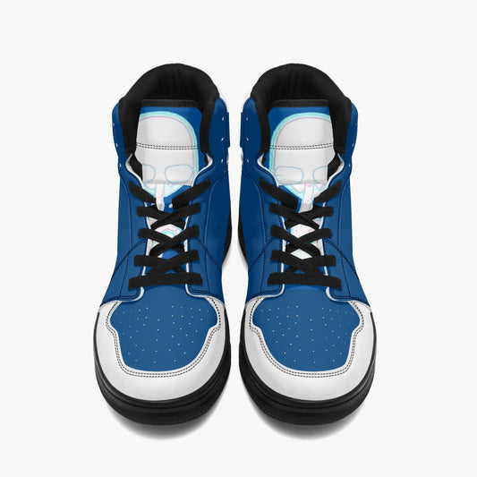 No 5tatements Blue/White/Black-sole AJ High Top Sneakers