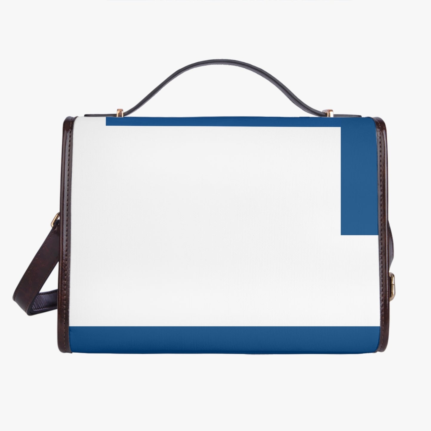 No 5tatements Blue/White Colorblock Flap Saddle Bag