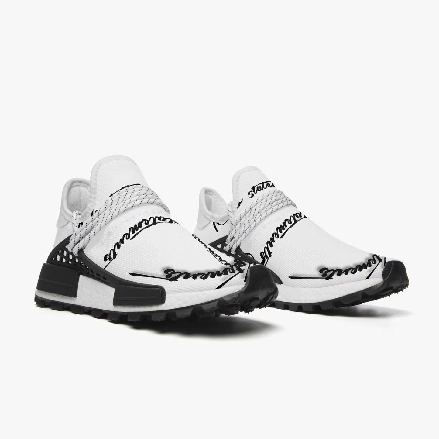 No 5tatement Women's "Twas Written" Black/White  Mesh Sports Sneakers