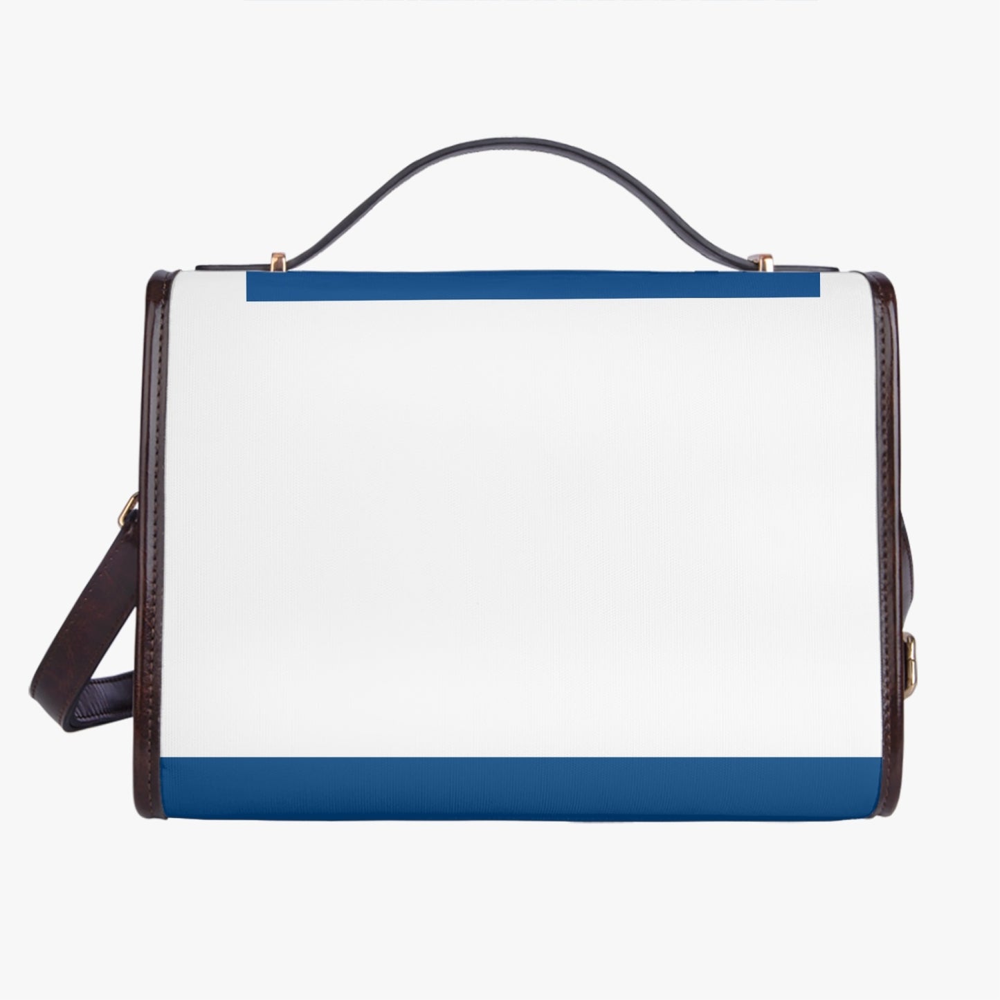 No 5tatements Blue/White Colorblock Flap Saddle Bag