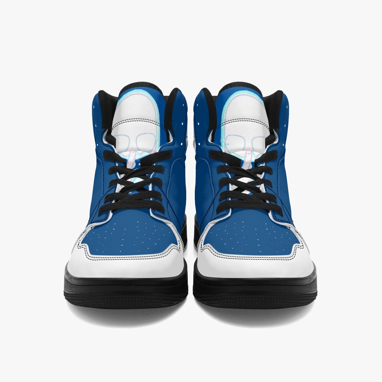 No 5tatements Blue/White/Black-sole AJ High Top Sneakers