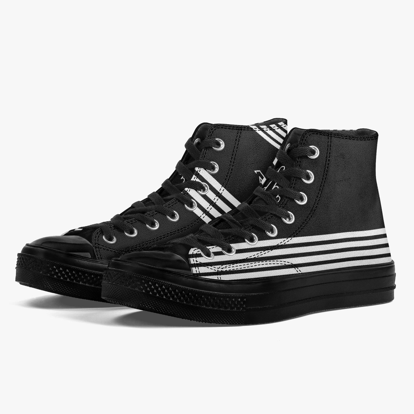 No5tatements High Top Canvas Sneaker - Black