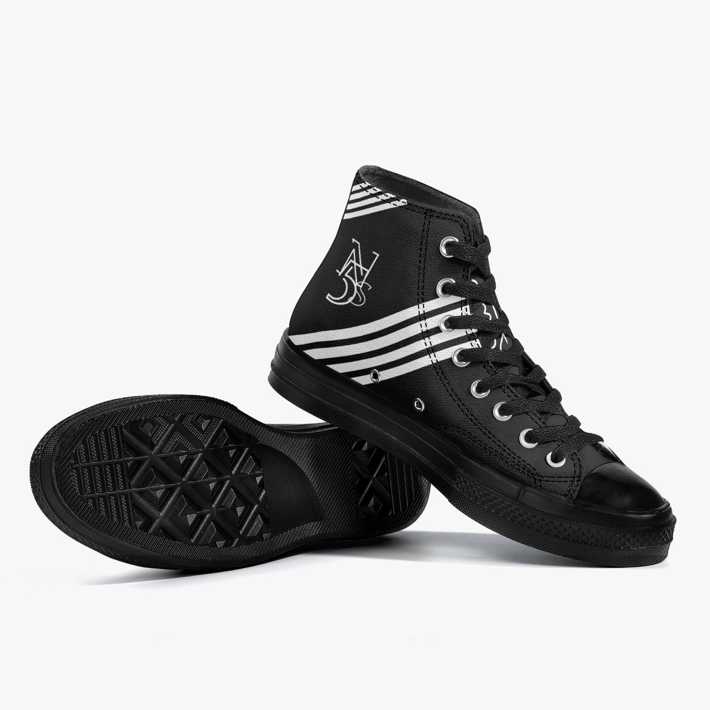 No5tatements High Top Canvas Sneaker - Black