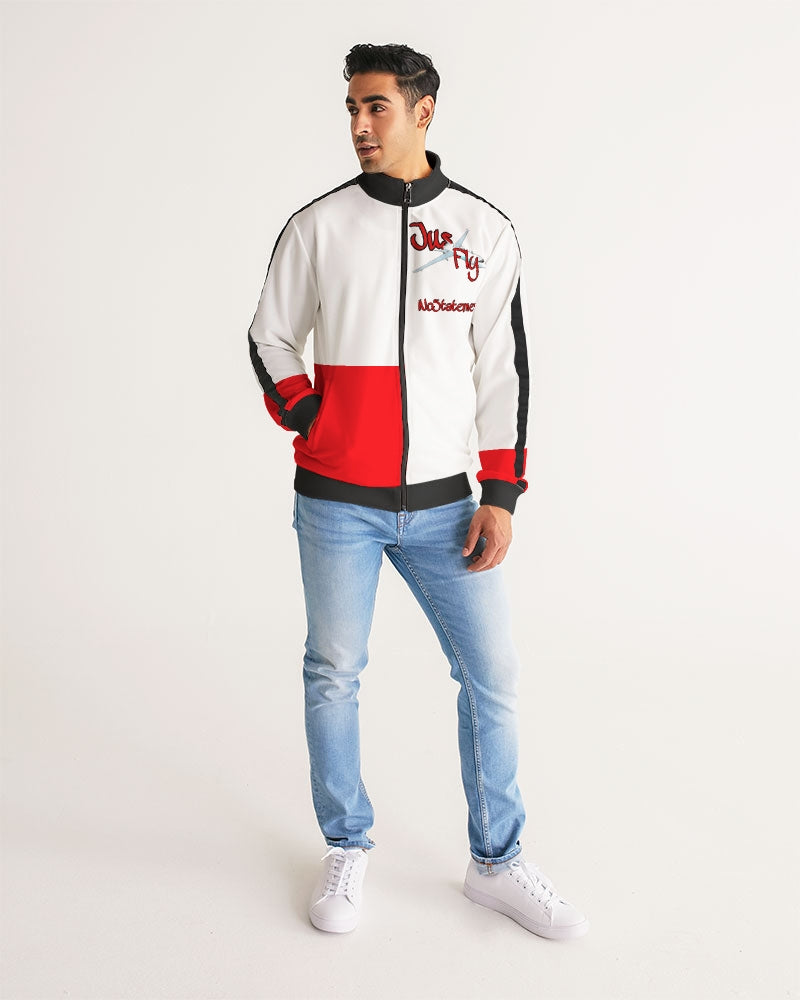 No5tatements Men's All-Over Print Stripe Sleeve Track Jacket