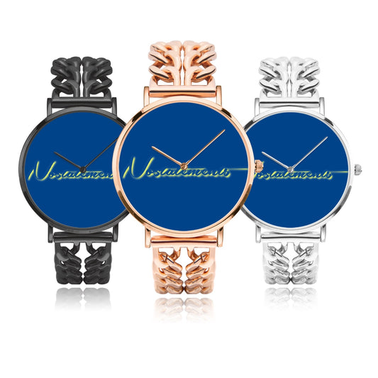 No 5tatements Blue Hollow Out Strap Quartz Watch