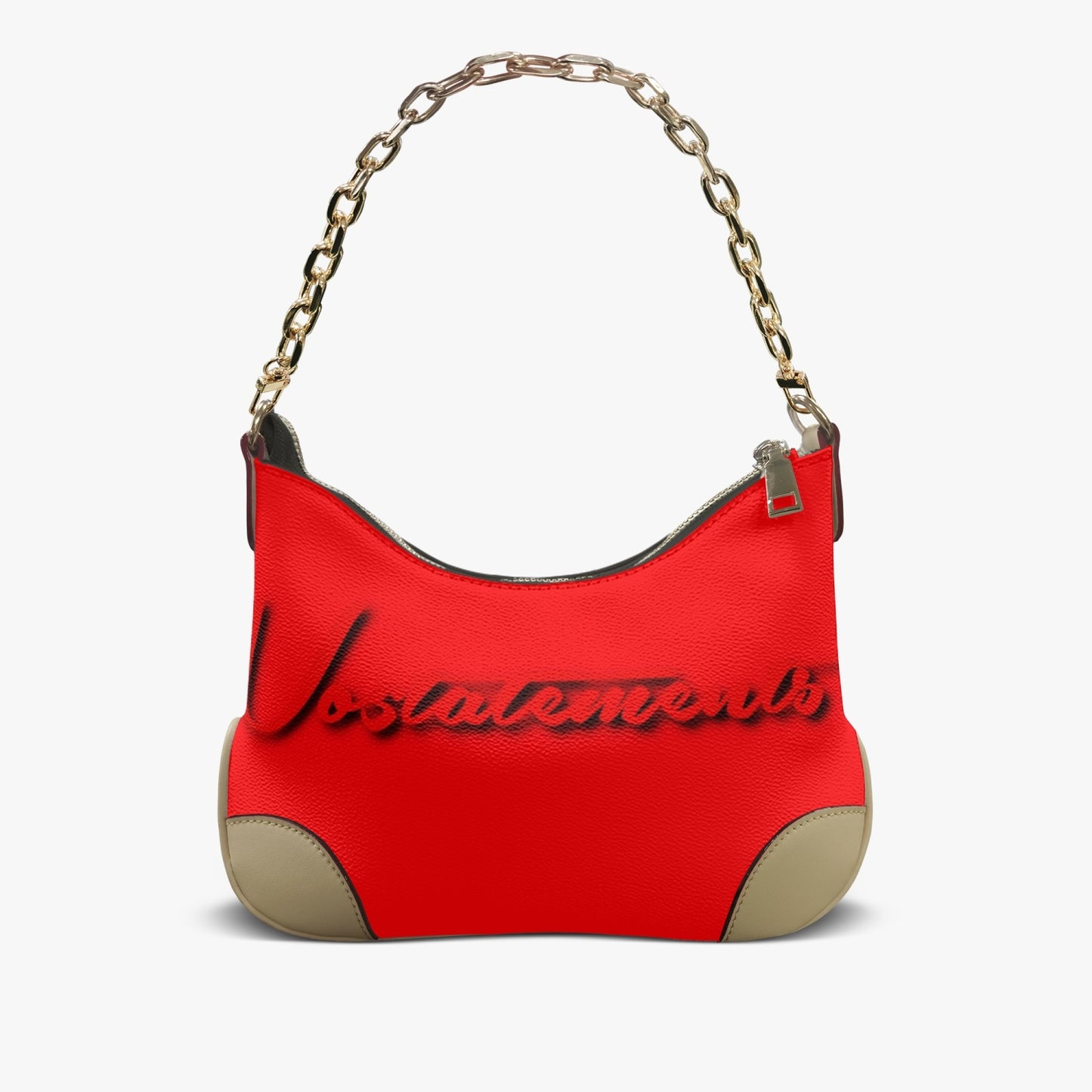 No 5tatement Red/White Colorblock Shoulder Bag