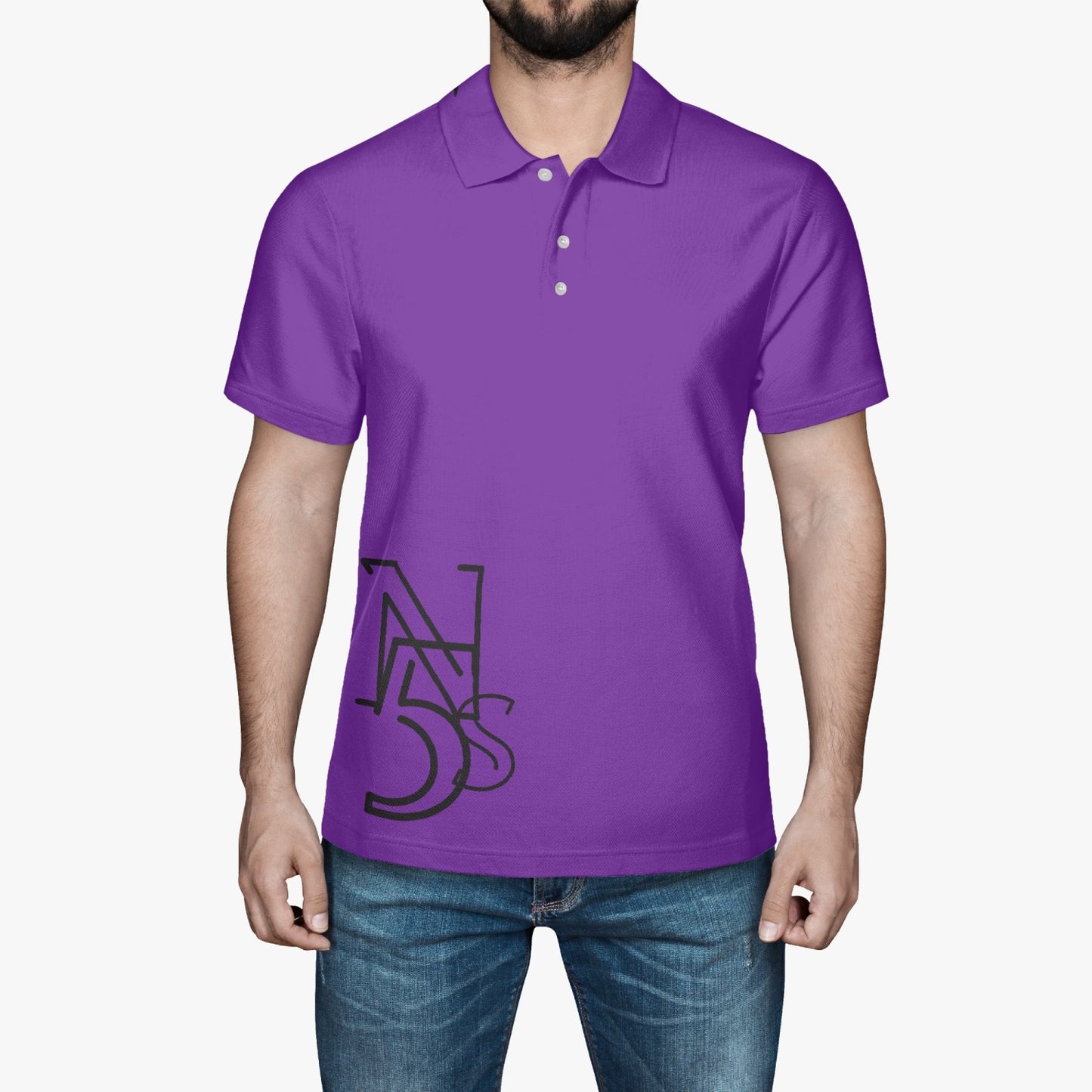 225. Handmade AOP Men Polo Shirt