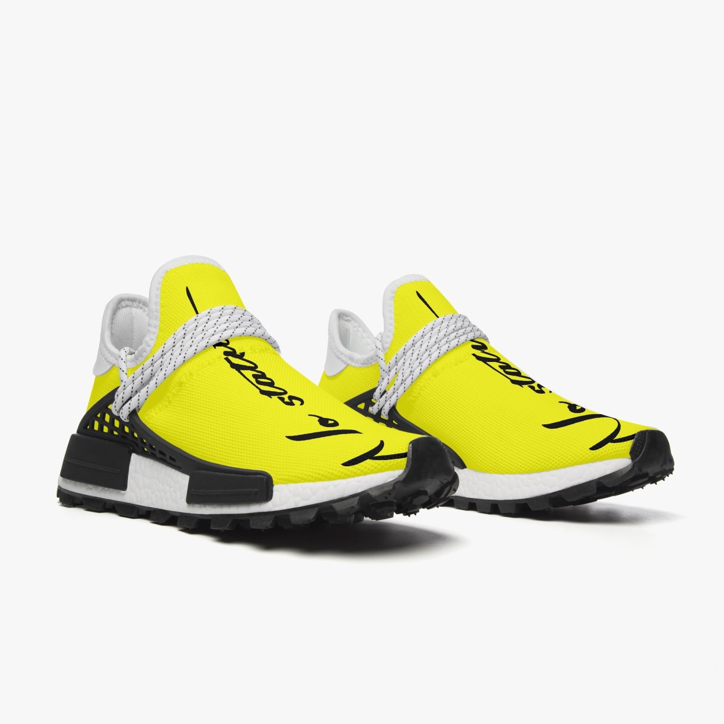 Women's No 5tatements Yellow Mesh Sports Sneakers