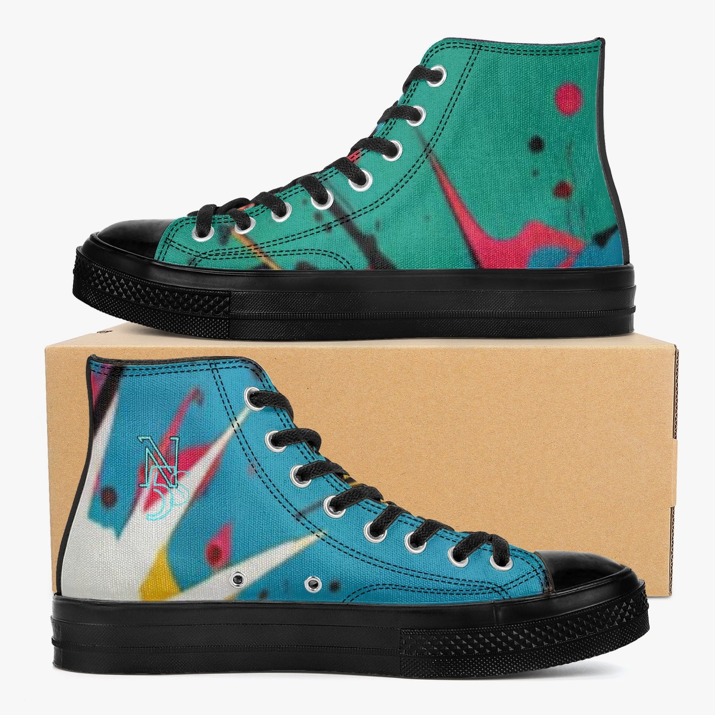 286. High-Top Canvas Shoes - Black