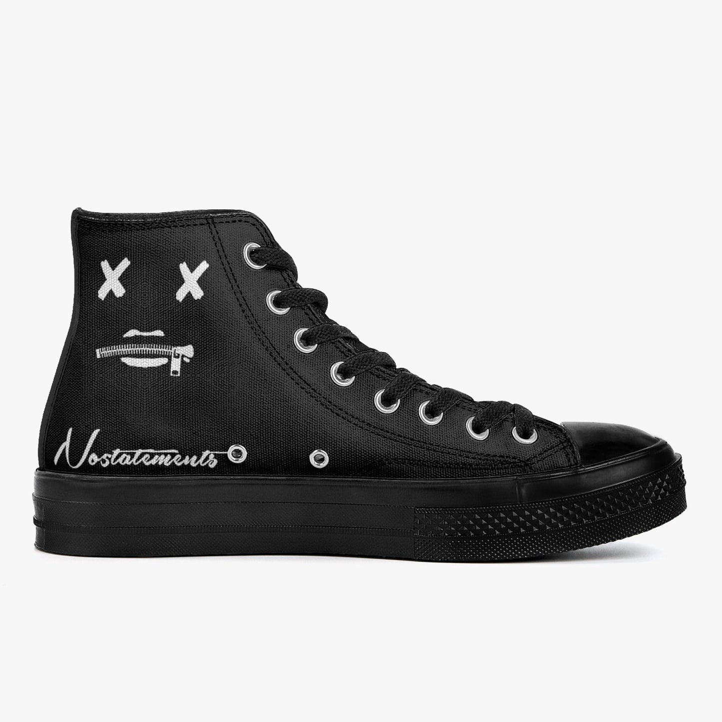 No5tatements High-Top Canvas Shoes - Black