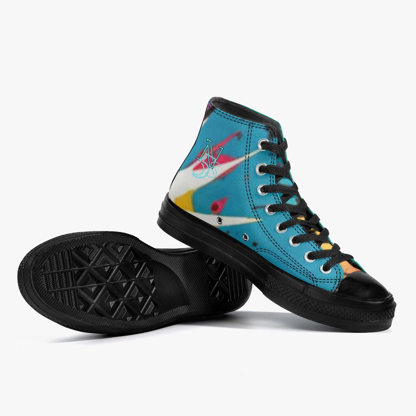 286. High-Top Canvas Shoes - Black