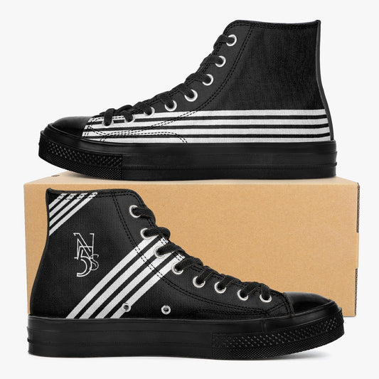 No5tatements High Top Canvas Sneaker - Black