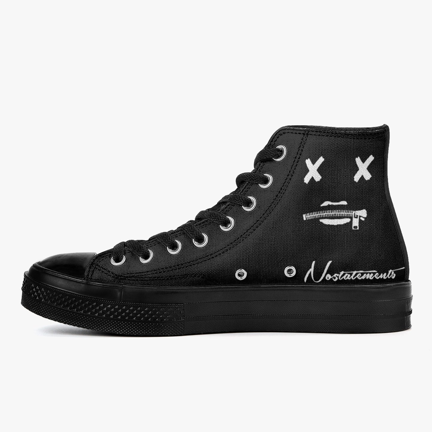 No5tatements High-Top Canvas Shoes - Black