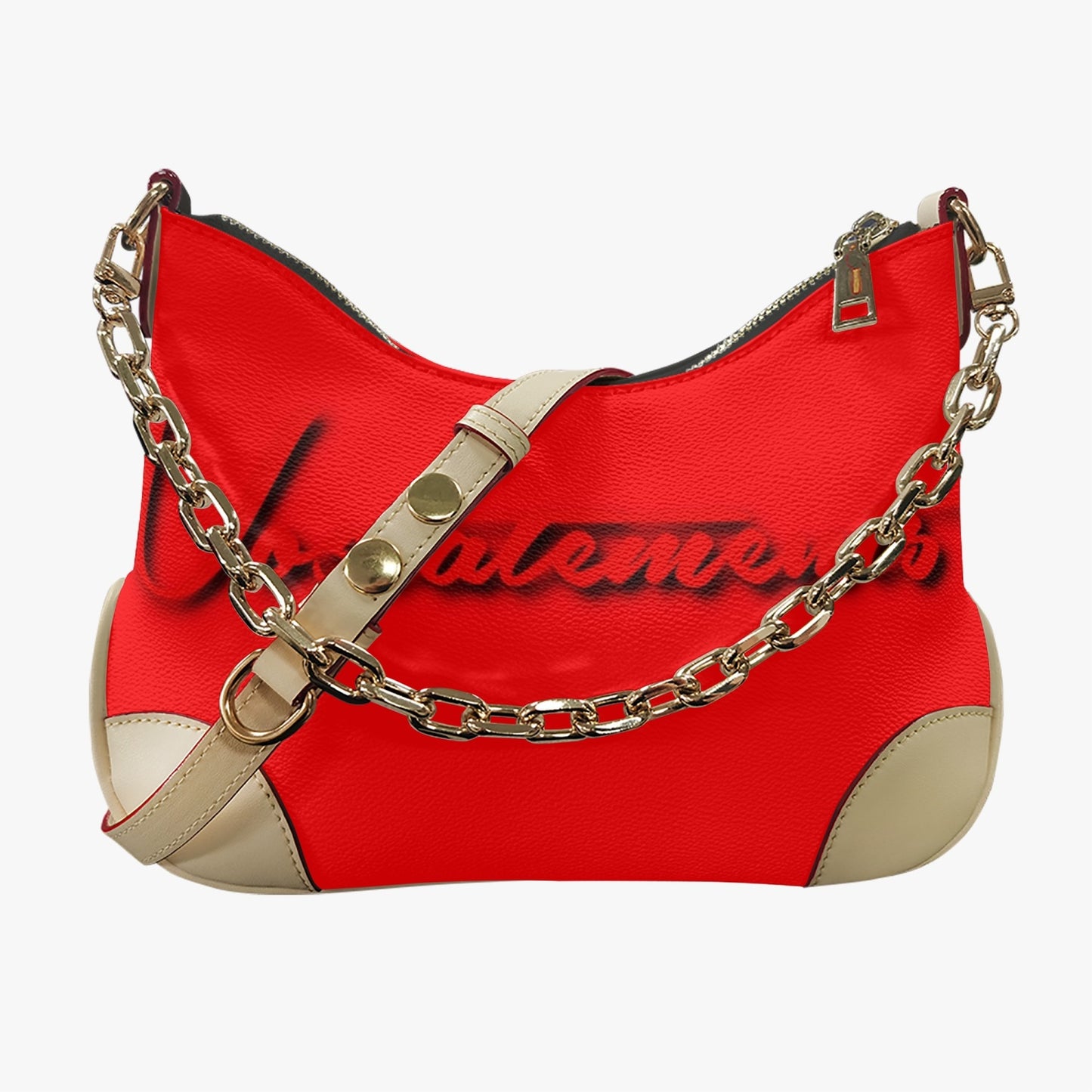 No 5tatement Red/White Colorblock Shoulder Bag