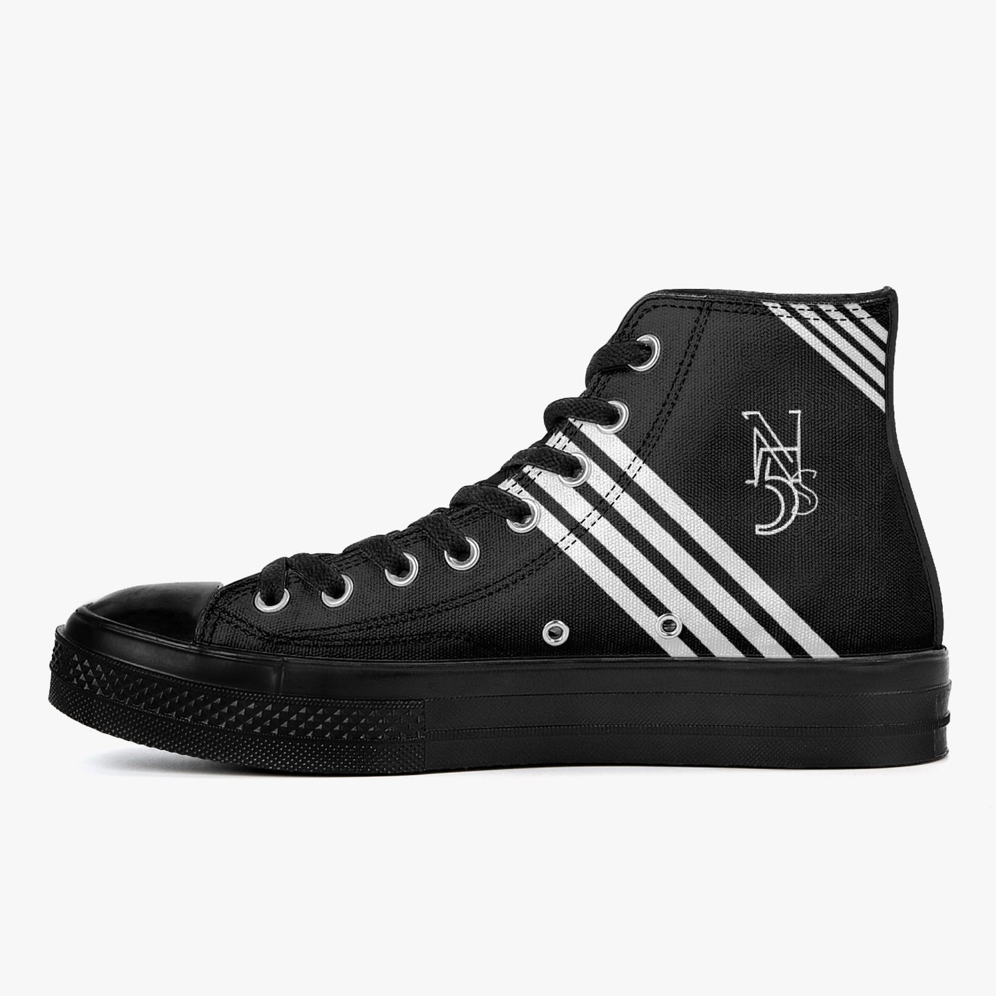 No5tatements High Top Canvas Sneaker - Black