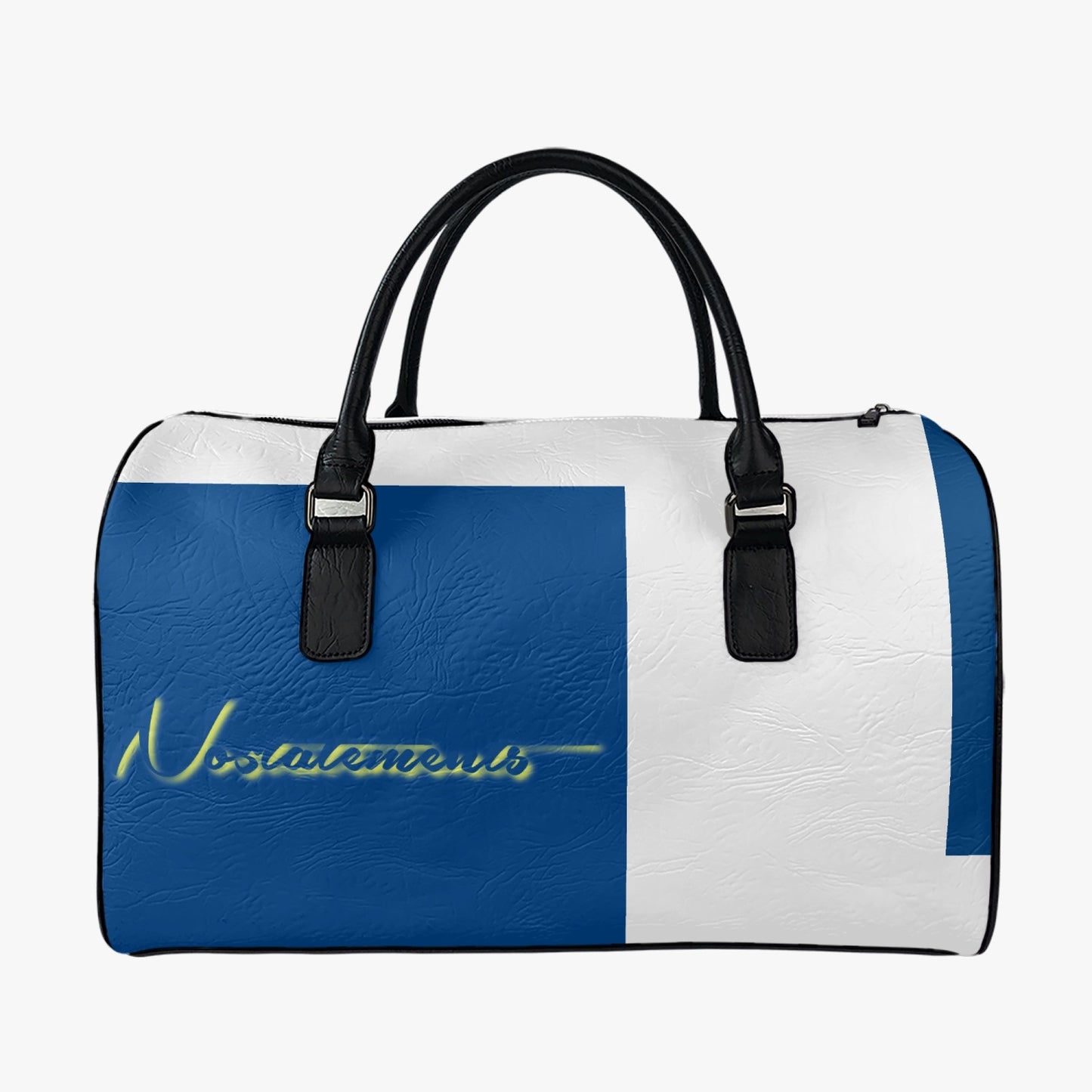 No 5tatements Blue/White Colorblock Portable Travel Bag