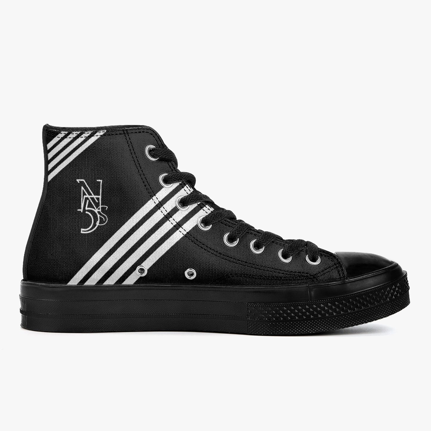 No5tatements High Top Canvas Sneaker - Black